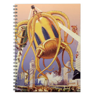 Carnet Science-fiction vintage Guerre d'invasion Alien Pi