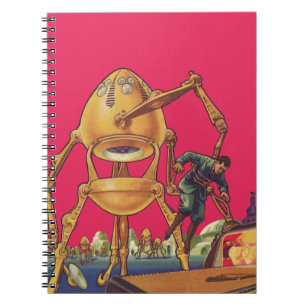 Carnet Science-fiction vintage Robot Alien capture un hom