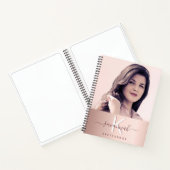 Carnet Scketchbook rose or blush photo monogramme (Intérieur)