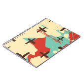 Carnet Scolaire Abstrait Rétro avec Nom/Objet Pers (Côté gauche)