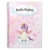 Carnet scolaire de Cute Pastel Unicorn pour filles (Devant)