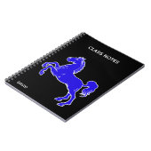 Carnet scolaire personnalisé Blue Horse (Côté gauche)