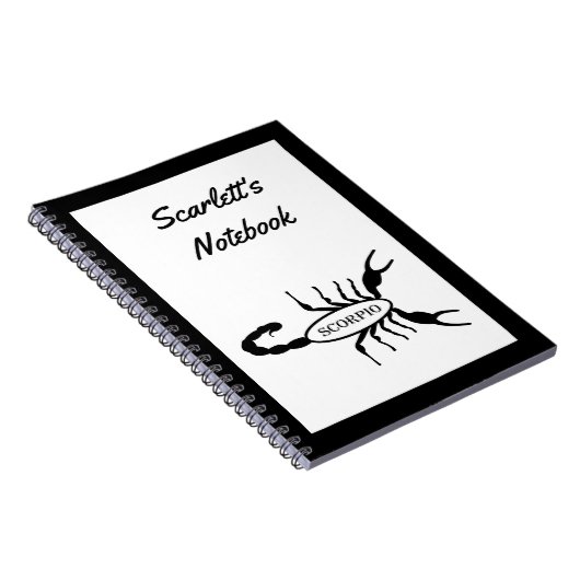 Carnet Scorpio Black Scorpion Star Sign Custom (Côté Droit)