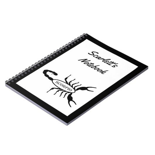 Carnet Scorpio Black Scorpion Star Sign Custom (Côté gauche)