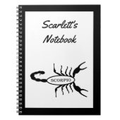 Carnet Scorpio Black Scorpion Star Sign Custom (Devant)