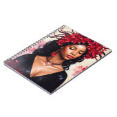 Carnet Scorpio Black Woman Rouge Black Zodiac Art (Côté gauche)