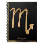 Carnet Scorpio martelé or stylisé symbole astrologie styl (Devant)