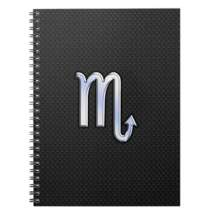 Carnet Scorpio Zodiac chrome comme Signe peau de serpent