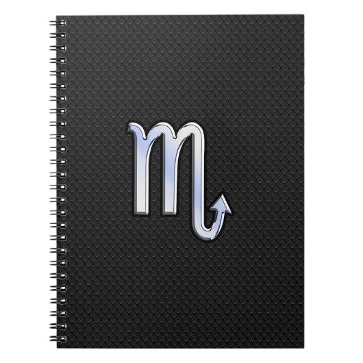 Carnet Scorpio Zodiac chrome comme Signe peau de serpent (Devant)