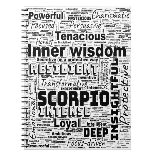 Carnet Scorpio Zodiac Mot Cloud Inspiration (Devant)