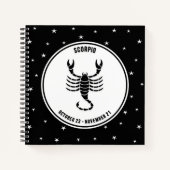Carnet Scorpio Zodiac, Noir & Blanc (Devant)