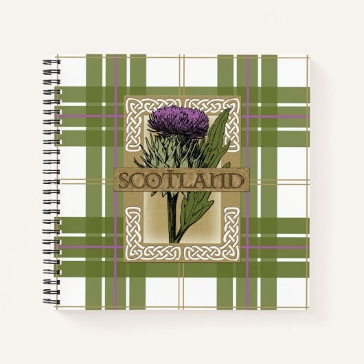 Carnet Scotland Scottish Thistle Gold Celtic Knots (Devant)