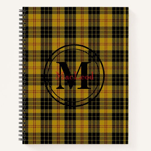 Carnet Scottish MacLeod Clan Tartan Monogramme/Nom (Devant)
