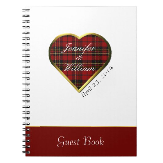 Carnet Scottish Tartan Plaid Mariage Invité Connexion (Devant)