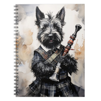 Carnet Scottish Terrier Jouer-Bagpipes dans une encre Kil
