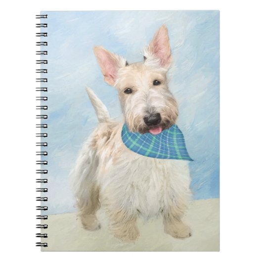 Carnet Scottish Terrier Wheaten Dog Painting Art original (Devant)