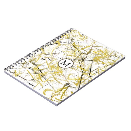 Carnet Scribbles Abstraits - moutarde et Brown (Côté gauche)