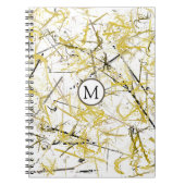 Carnet Scribbles Abstraits - moutarde et Brown (Devant)