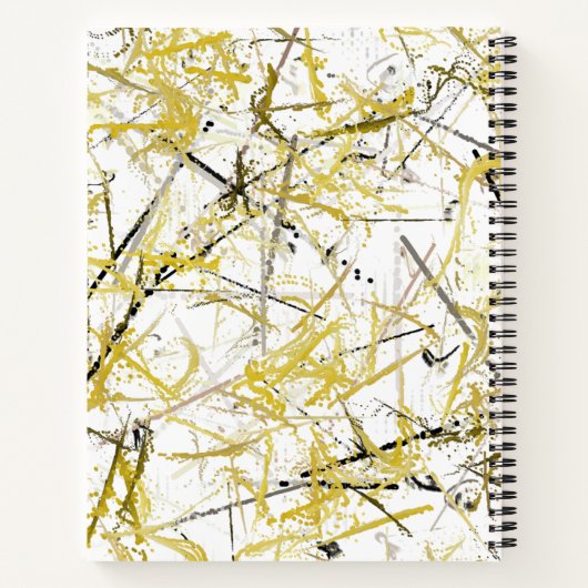 Carnet Scribbles Abstraits - moutarde et Brown (Dos)