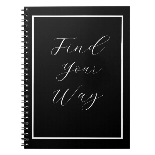 Carnet Script blanc de la phrase "Trouvez votre chemin" (Devant)