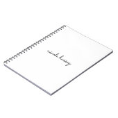 Carnet Script blanc | Monogramme élégant minimaliste mode (Côté gauche)