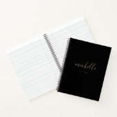 Carnet Script Chic Monogramme Noir Or (Intérieur)