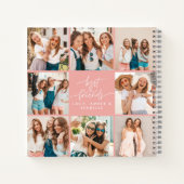Carnet Script coeur rose moderne multi photo meilleurs am (Dos)