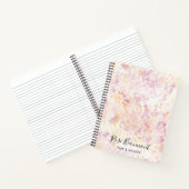 Carnet Script d'aquarelle rose jaune moderne (Intérieur)
