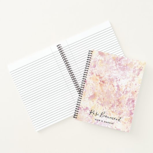 Carnet Script d'aquarelle rose jaune moderne (Intérieur)