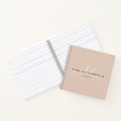 Carnet Script de calligraphie beige Boho (Intérieur)