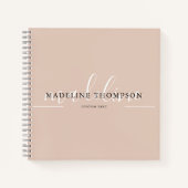 Carnet Script de calligraphie beige Boho (Devant)