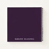 Carnet Script de monogramme d'automne blanc mou (Dos)