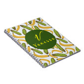 Carnet Script de monogramme de feuille de banane tropical (Côté Droit)