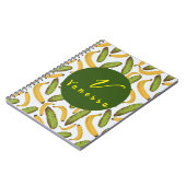Carnet Script de monogramme de feuille de banane tropical (Côté gauche)