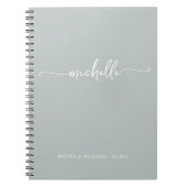 Carnet Script de monogramme de fille verte de taille déli (Devant)