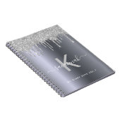 Carnet Script de monogramme de parties scintillant en arg (Côté Droit)