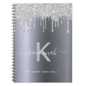 Carnet Script de monogramme de parties scintillant en arg (Devant)