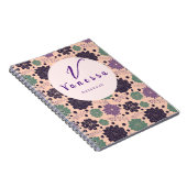 Carnet Script de monogramme rose Succulent (Côté Droit)