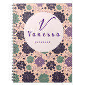 Carnet Script de monogramme rose Succulent (Devant)
