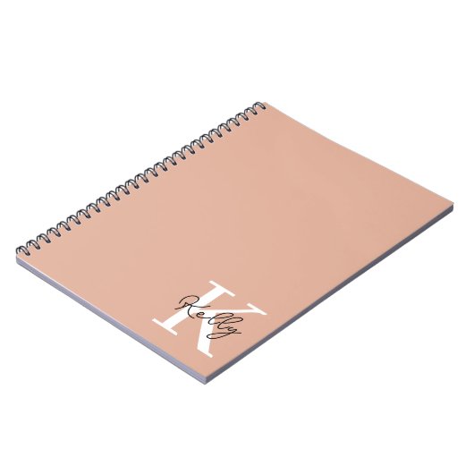 Carnet Script de monogramme rose vierge moderne (Côté gauche)