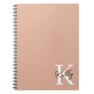 Carnet Script de monogramme rose vierge moderne