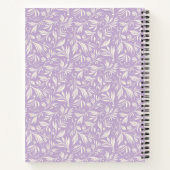 Carnet Script de Motif Feuille de couleur violet minimal (Dos)