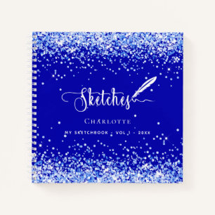 Carnet Script de nom bleu royal