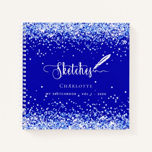 Carnet Script de nom bleu royal (Devant)