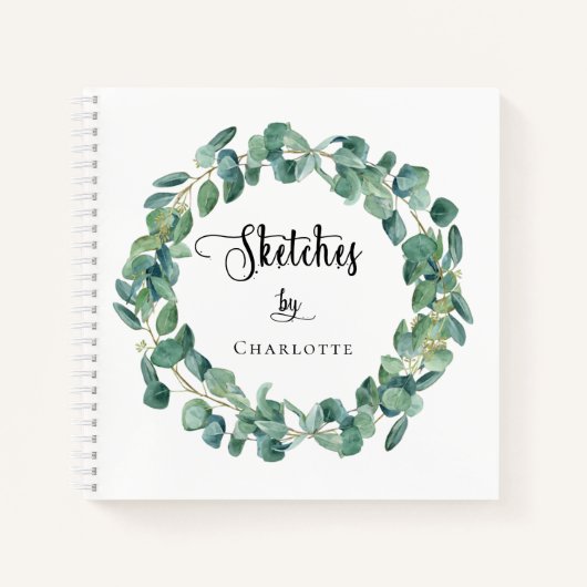 Carnet Script de nom d'aquarelle de la végétation du carn (Devant)