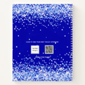 Carnet Script de nom de la parties scintillant bleue roya (Dos)
