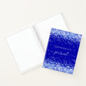 Carnet Script de nom de la parties scintillant bleue roya (Intérieur)