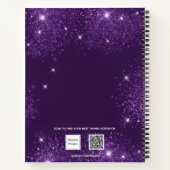 Carnet Script de nom de la parties scintillant violette (Dos)