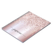 Carnet Script de nom de monogramme pailleté rose gold gir (Côté gauche)