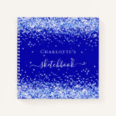 Carnet Script de nom de parties scintillant bleu royal du (Devant)